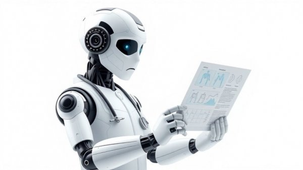 AI healthcare technology that saves lives shown as a robot doctor.