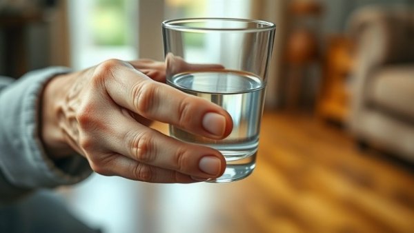 Elderly hands holding a glass of water, highlighting hydration, Prevent, Detect, and Treat Dehydration in Aging Adults
