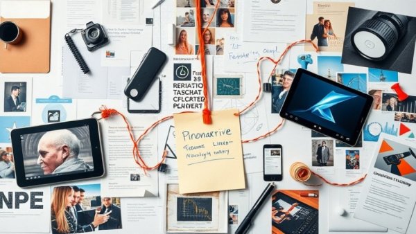 Collage of tech items and notes, highlighting aging in place