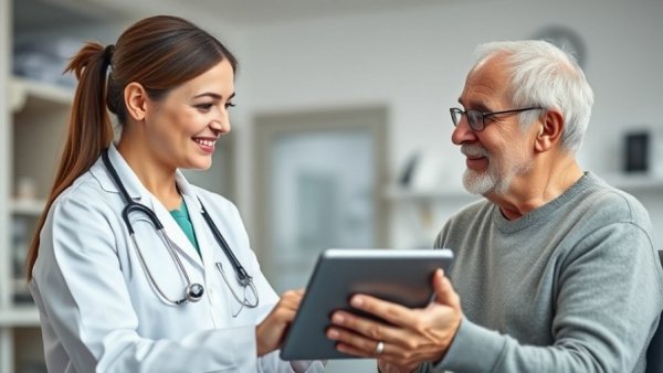 Consulting with a patient to optimize chronic conditions for aging better.