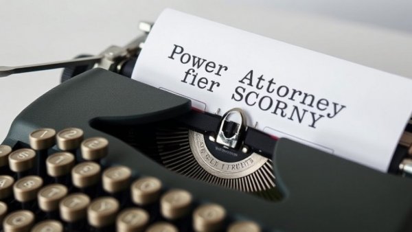 Typewriter with 'Power of Attorney' document linked to aging in place.