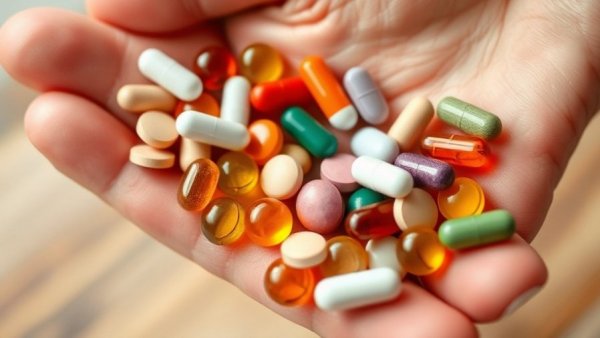 Hand holding colorful pills emphasizing medication safety for aging adults.