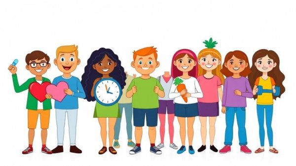 Diverse group with health symbols promoting Aging In Place