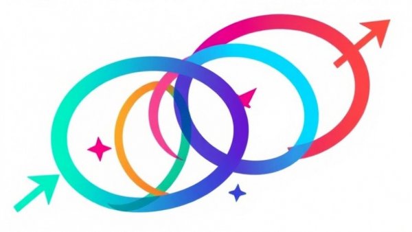 Colorful arrows and circles symbolizing connection and aging in place