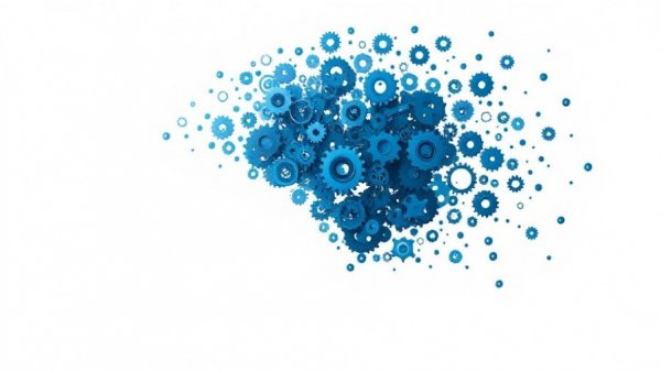 Illustration of a head with gears, representing Alzheimer's warning signs.