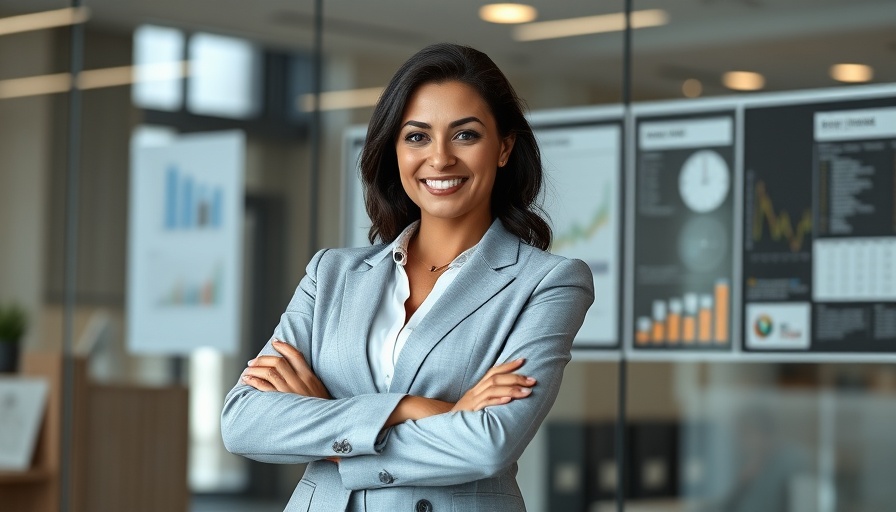 Confident woman in office setting, addressing workplace burnout.
