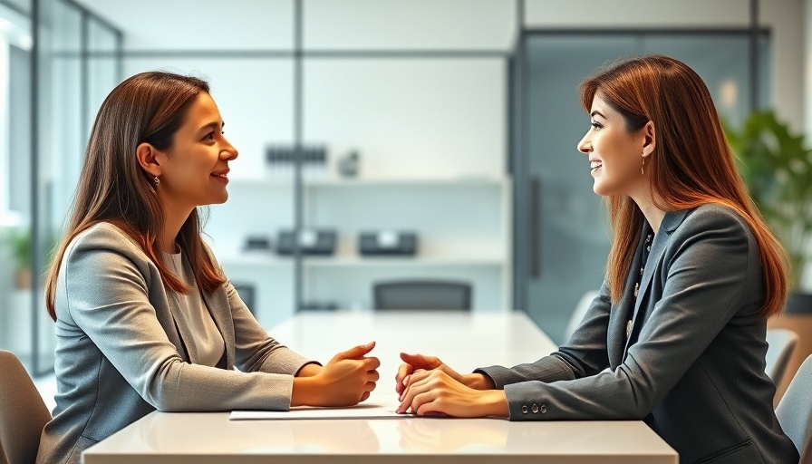 Women discussing search marketing jobs in office setting