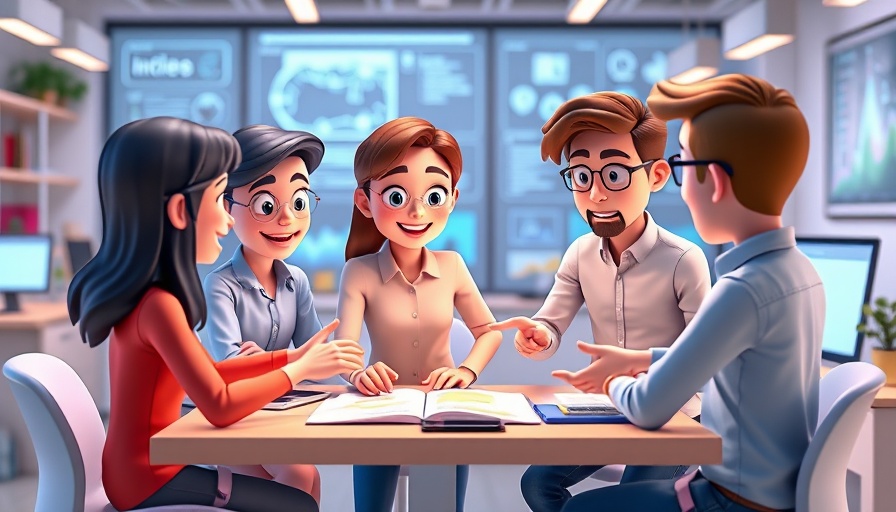 Agile storytelling in 3D Pixar style cartoon with a collaborative team.