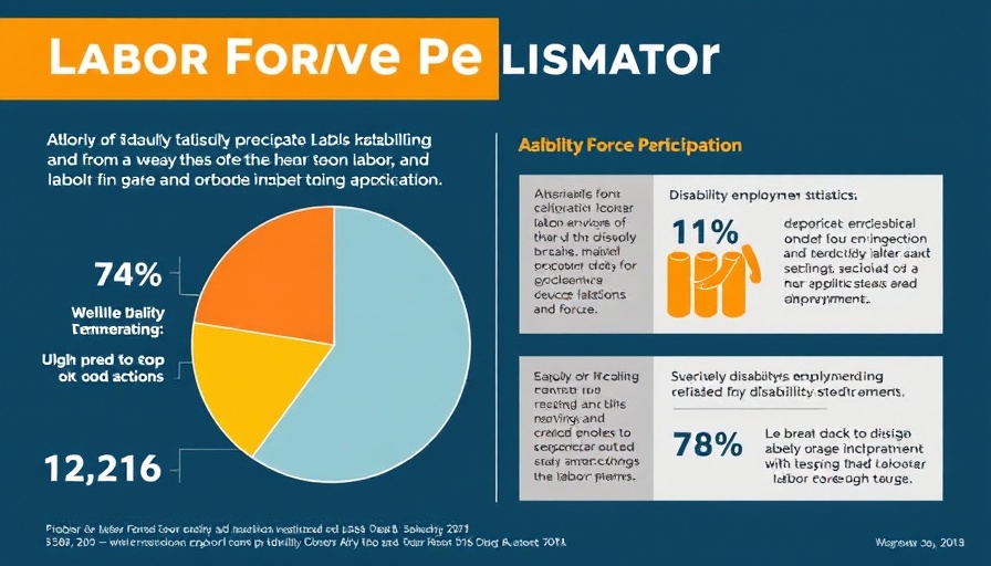 Disability employment infographic showing labor force stats for 2023-2024.