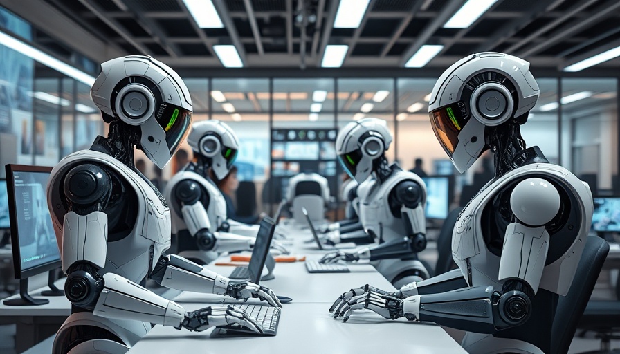 AI robots in a futuristic office symbolizing AI job disruption