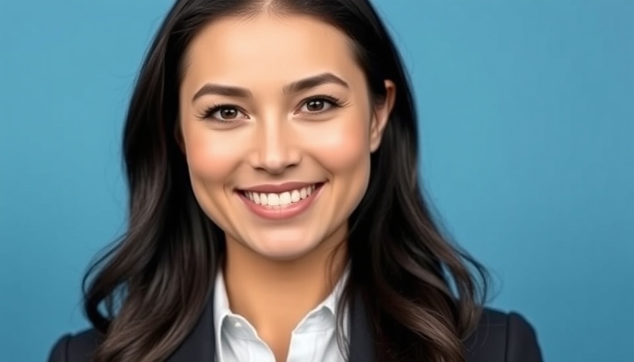 Smiling woman in professional portrait, AI in Small Business