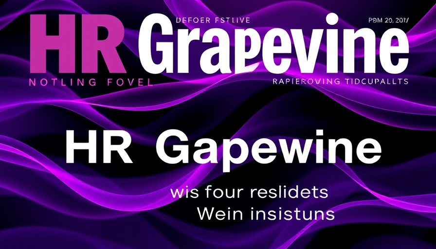 HR Grapevine cover art with flowing purple lines, HR news insights.