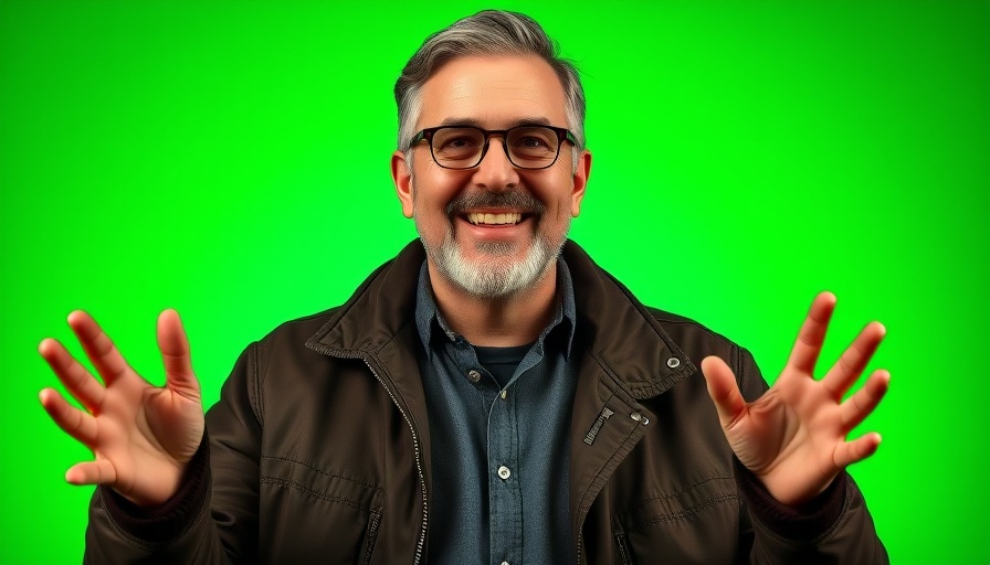 Confident man gesturing in stylish jacket, cinematic photo.