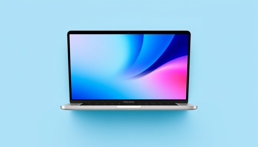 Refurbished MacBook Pro with vibrant display and touch bar.