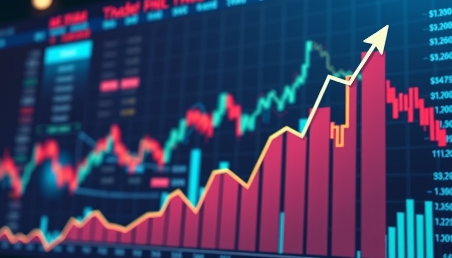 Economic chart depicting upward trade trend, symbolizing Trump Trade.