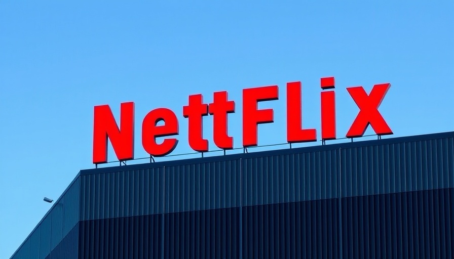 Netflix logo on building symbolizing Netflix investment in Mexico.