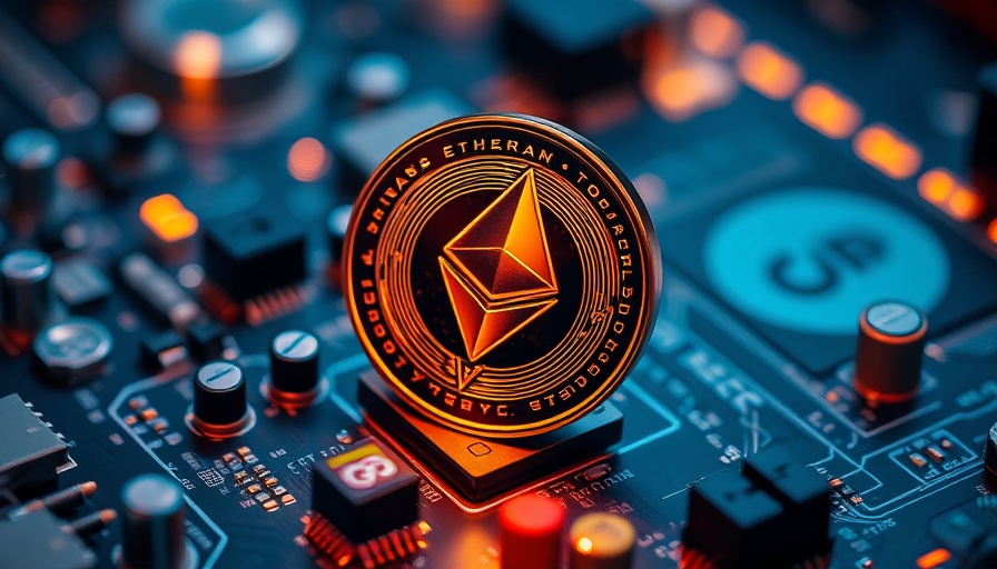 Ethereum coin on motherboard symbolizing $1.5 billion hack of Bybit