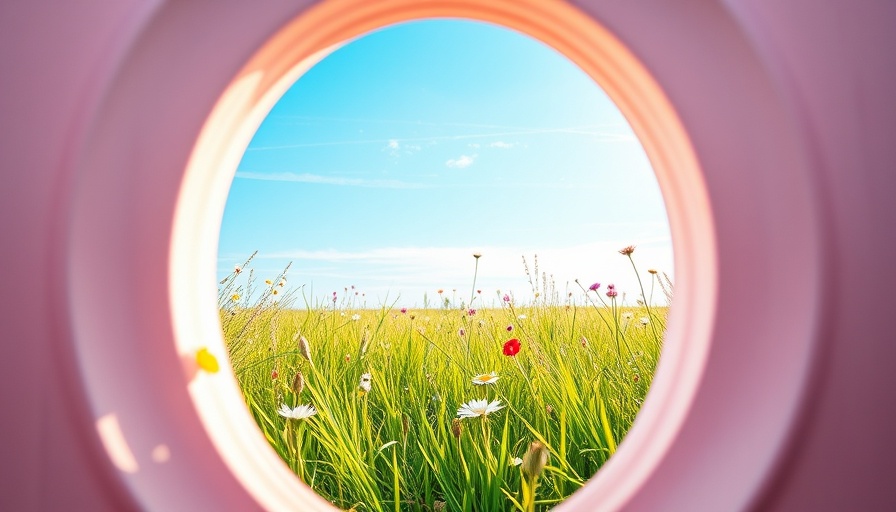 Keyhole revealing a meadow, symbolizing AI unlocking cleaner energy future.