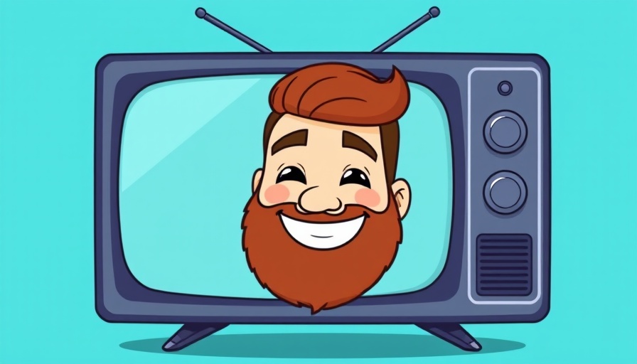 Cody Tebo on The Floor Fox cartoon TV screen illustration.