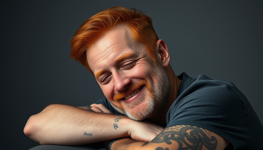 Middle-aged man with red hair, smiling, studio setting.