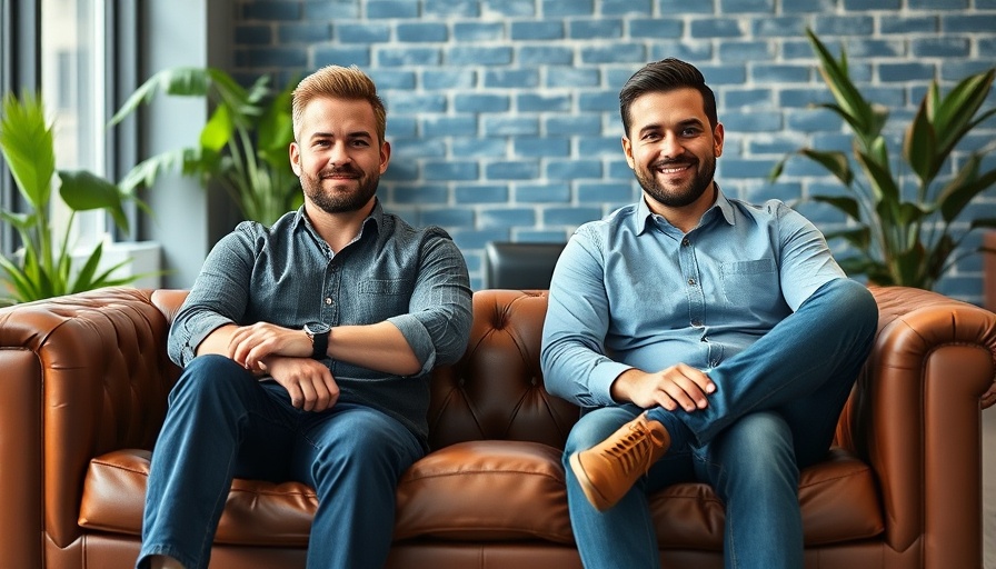 Two men in a modern office discussing the UK SME lending gap.