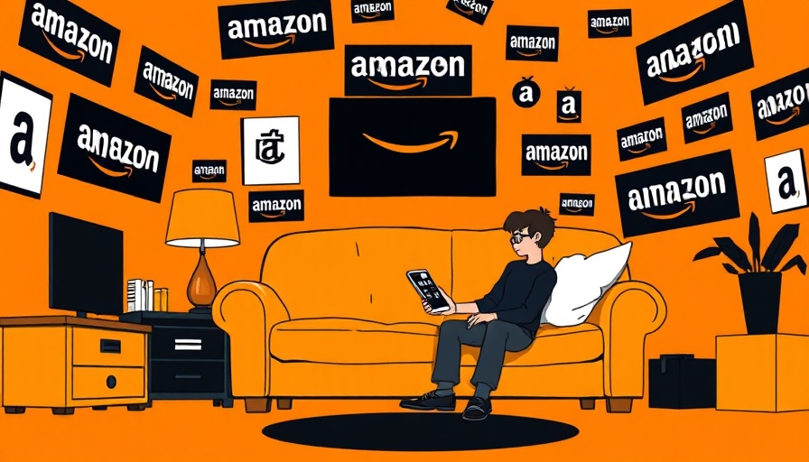 Stylized room with Amazon logos in cartoon style, representing Amazon Alexa Advertising