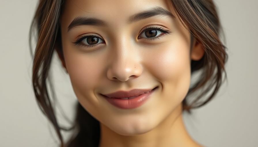 Portrait of serene young woman with gentle smile indoors.