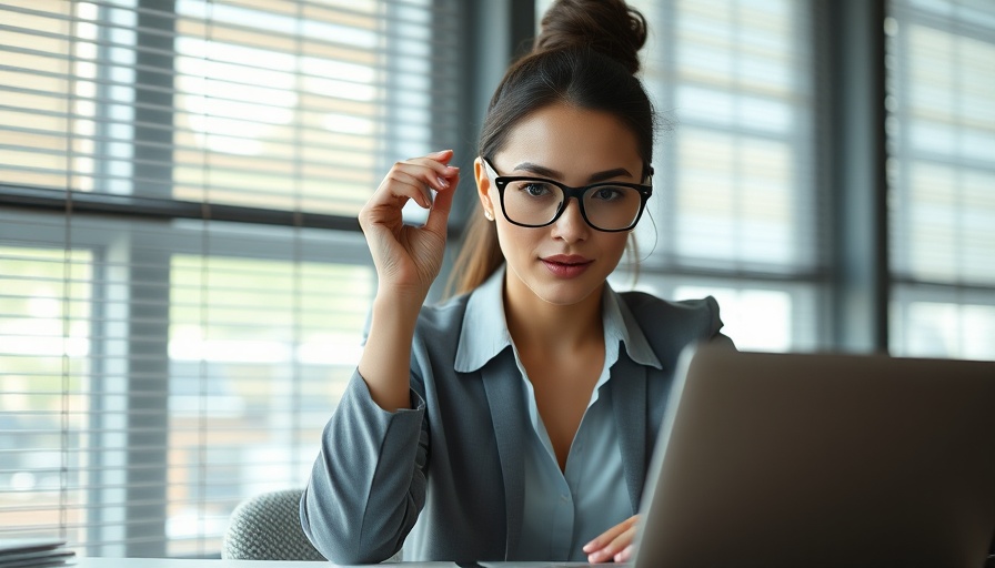 Focused businesswoman in an office showcasing signs you're in crunch mode.