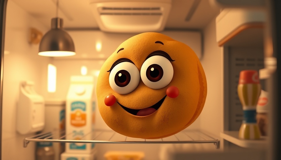 Creative advertising campaign featuring a cartoon pastry inside a fridge.