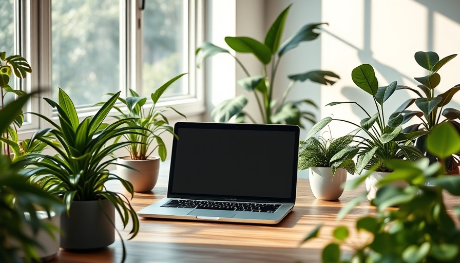Four-day workweek benefits: Balanced office setup with plants.