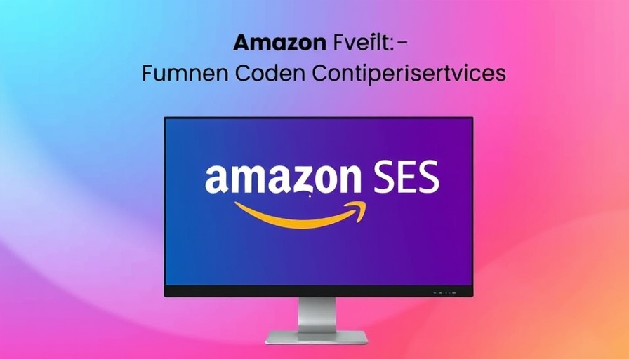 Amazon SES tenant management promotional graphic on gradient background.