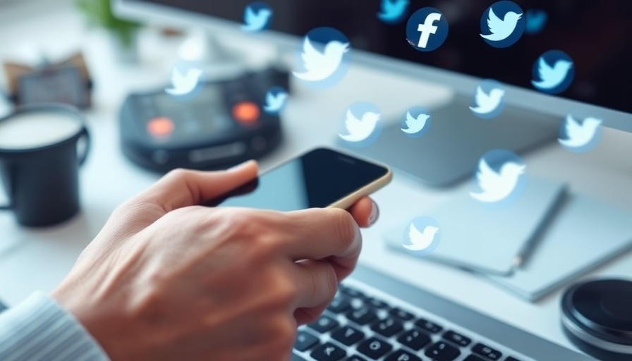 Reputation marketing concept with social media icons and smartphone.