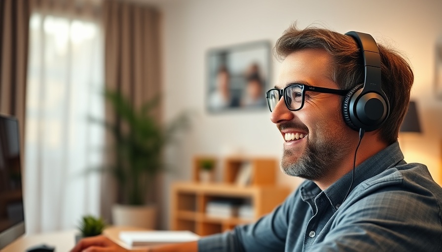 Engaged man in webinar about Agile Project Management in the AI Era.