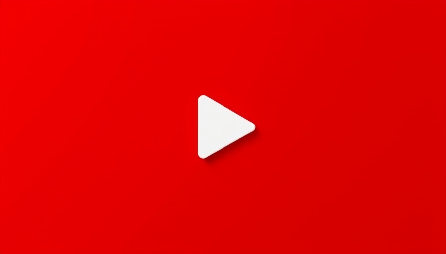 YouTube logo, white play button on red background.