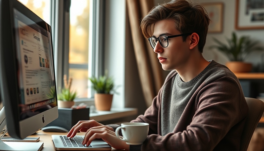 Person exploring Google Voice alternatives on laptop in relaxed setting.