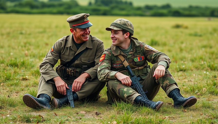 Nationalist AI videos on Chinese social media featuring soldiers in conversation.