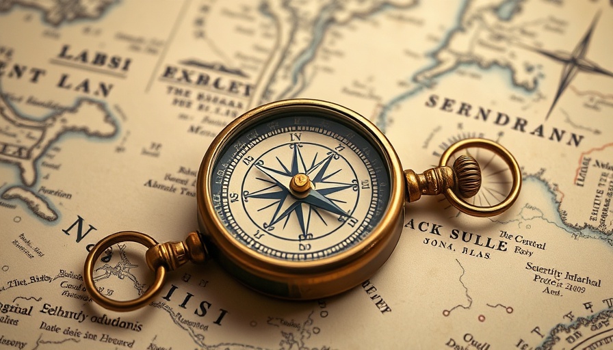 Classic compass on map background for DevOps and DevSecOps direction.