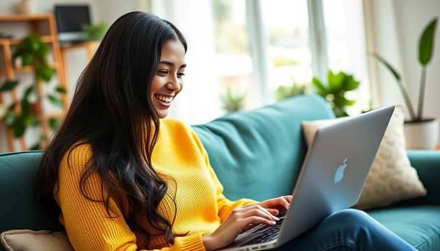 Young woman engaging on laptop, representing selling in LinkedIn DMs.
