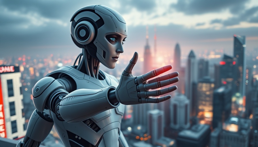 AI and human collaboration in a futuristic scene