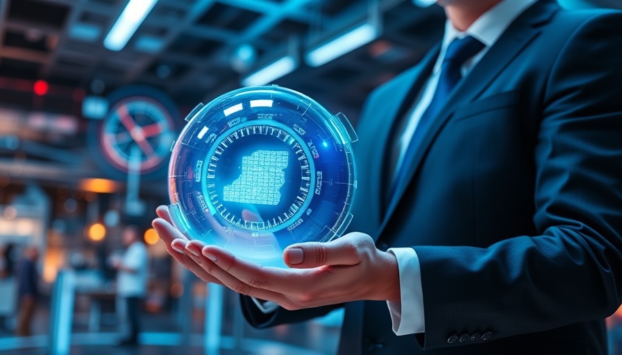 Futuristic digital display representing open source economics held by a businessperson.