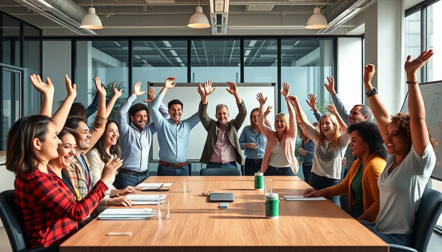 Workplace culture experts leading a successful team meeting.