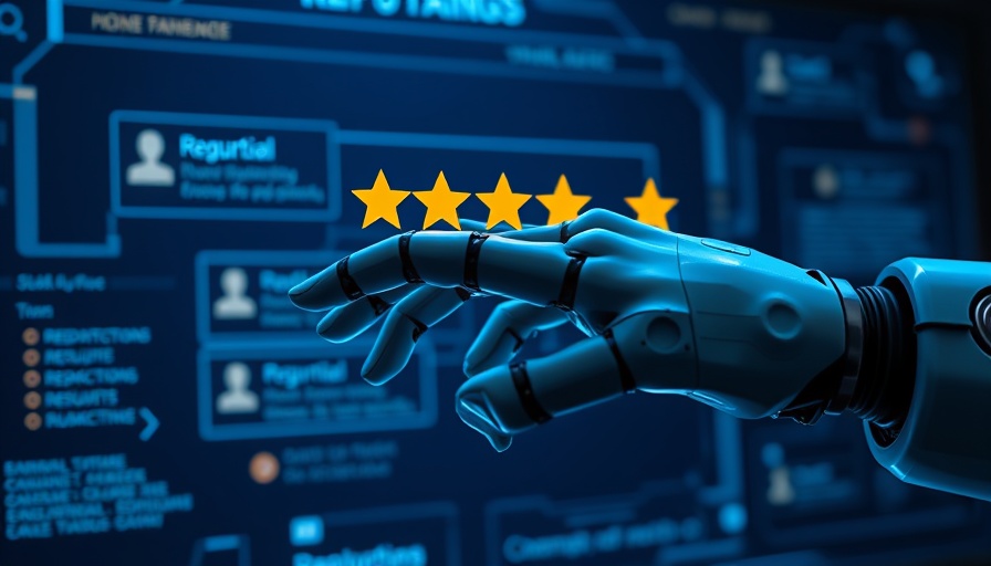 AI in Self-Storage Reputation Management: robotic hand with stars.