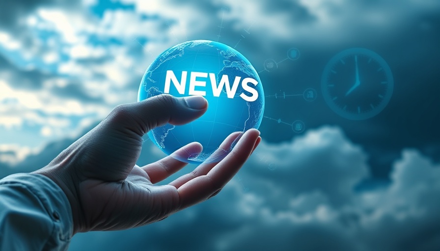 Futuristic hand and digital globe displaying NEWS with network links, DevOps theme.