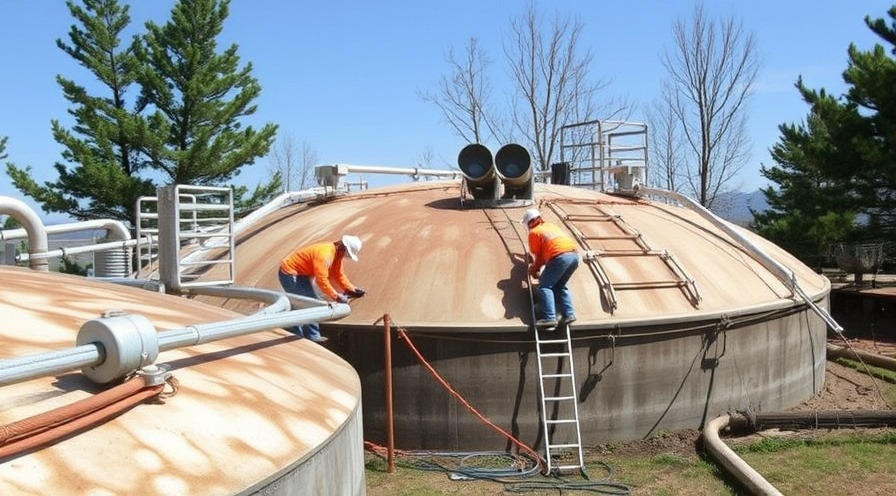Technicians maintaining wastewater tanks to prevent sulfide release issues.