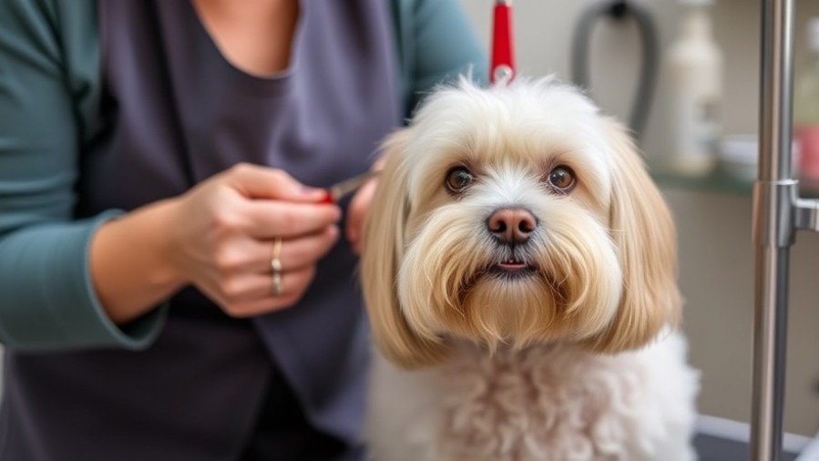 Mastering dog grooming at home with safety scissors and essential pet grooming tools.