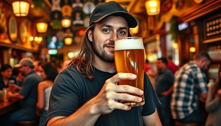 Man at Colorado craft beer festival awards.