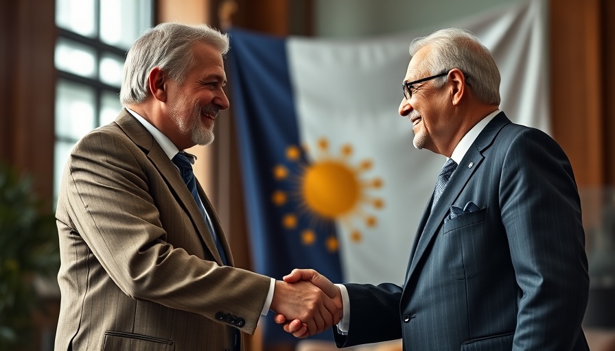 Two leaders shaking hands, discussing New Middle East ceasefire.