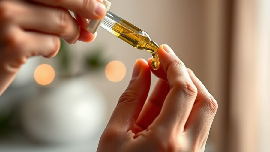Applying tea tree oil for hair benefits, close-up.