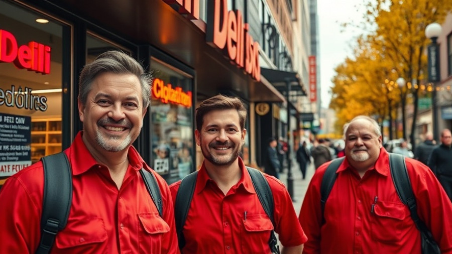 Jordan's Deli Denver opening soon with smiling staff outside.