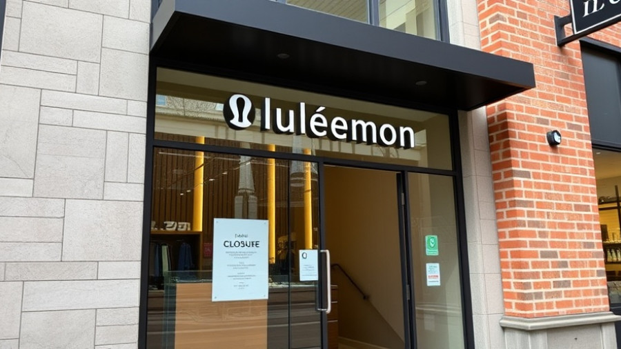 Lululemon closure Denver storefront with sign on door.